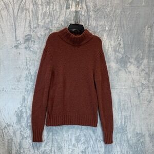 Point‎ Sur Women's Sweater S Mock Neck Wool Alpaca Blend Knit Rust Red Pullover